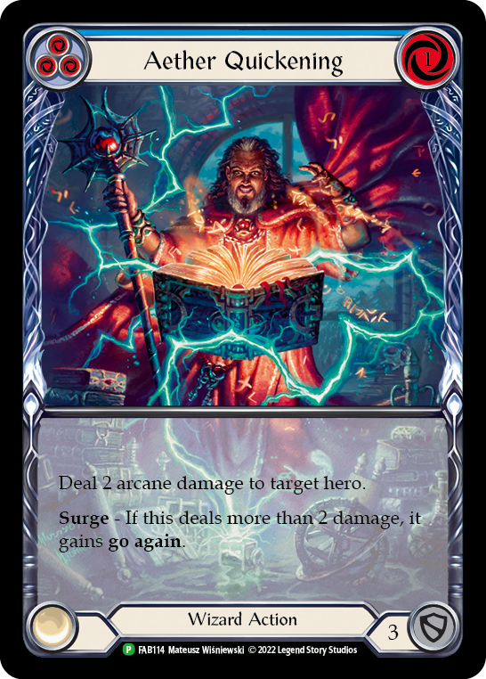 Aether Quickening (Blue) [FAB114] (Promo)  Rainbow Foil Fashion