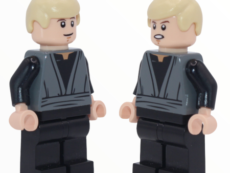 Luke Skywalker (bluish gray torso, tan hair, smile   open mouth angry, 2013) Discount