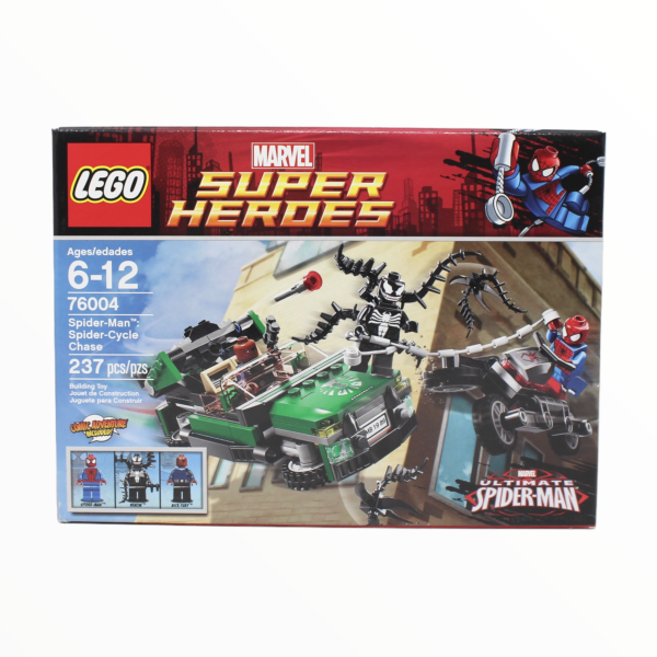 Retired Set 76004 Marvel Super Heroes Spider-Man: Spider-Cycle Chase For Sale